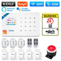 Kits KERUI W181 Tuya Smart Home WIFI GSM Alarm Tuya Smart Motion Sensor Door Sensor Siren