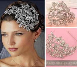 New Wedding Bridal Crystal Rhinestone Silver Queen Headbands Tiara Headpiece Princess Hair Accessories Pageant Prom Retail Jewelry1681970