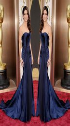 Zuhair Murad Arabic Formal Mermaid Evening Dresses Gorgeous Sweetheart Neckline Navy Blue Sheath Prom Celebrity Dresses Custom Mad8229331