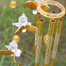 Decorative Figurines Fairy Angel Cupid Wind Chime Tube Hanging Clear Sound Chimes Bells Tubes Good Luck Metal Pipe Garden Yard Decor