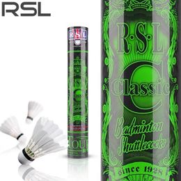 RSL Asia Lion Classic CClass Badminton RSLC High Quality Goose Feather Good Feeling Durable Competition Ball 12 Piece 76 Speed 240402