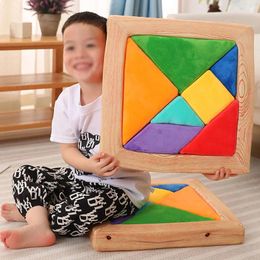 Pillow Educational Tangram Creative Puzzle Colourful Brain Geometry Training Interesting Removable Blocks Learning Toy