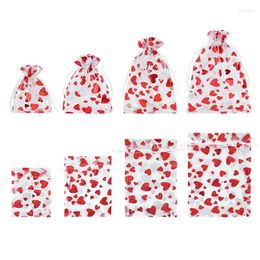 Gift Wrap 20pcs Printed Drawstring Bag Love Eugen Yarn Gifts Packaging Decoration Wedding Party Valentine's Day Cookie Candy Chocolate