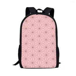 Backpack Retro Artistic Triangle Internet Celebrity Parquet Internal Pocket Handle Canvas Schoolbag Girls Boys Teenage Satchel