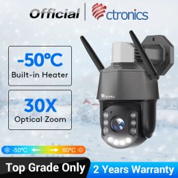 Cameras Ctronics 30X Optical Zoom Security Camera WiFi PTZ Outdoor 5MP CCTV Auto Tracking Human Detection IP Camera Colour Night Vision