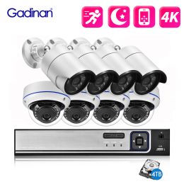 System Gadinan Ultra 4K HD POE Security Camera System 8CH NVR AI Motion Detection Outdoor 8MP IP Camera Network CCTV Video Surveillance