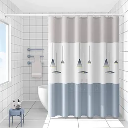 Shower Curtains Creative Polyester Bath Pattern Frabic Waterproof With Hooks Bathroom Accessories Home Mildew Proof Curtain