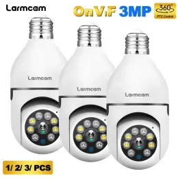 Cameras New 2K 3MP Bulb Camera WiFi Surveillance Cam Ai Tracking 1080P Baby Monitor Floodlight Color Night View PTZ Security Cam Carecam
