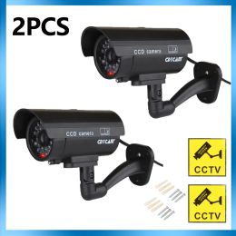 Cameras Smart Indoor/Outdoor Virtual Surveillance Camera Household Type Waterproof Fake CCTV Security Camera with Flashing Red LED Light