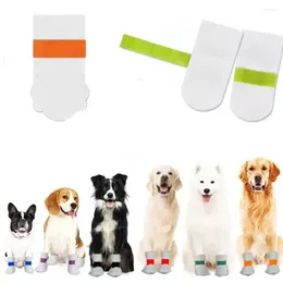 Dog Apparel 20pcs White Pet Shoes Non-slip Protective Non-woven Fabric Foot Cover Boots For Outdoor Activities Of Pets