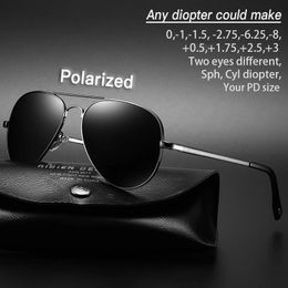 Myopia sunglasses diopter Polarised oversize prescription aviation sun glasses for nearsighted men women SPH CYL myopic shades 240402