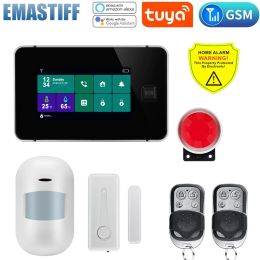 Kits eMastiff G60 W8B Tuya Home Alarm System supports WiFi and GSM for Smart home Security Burglar compatible with Tuya IP Camrea