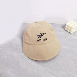 Designer children's fisherman hat spring and summer new letter embroidered baseball cap trendy casual versatile daily adjustable children's big brim hat (B0121)