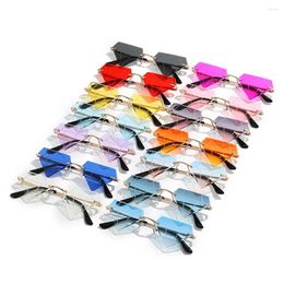 Sunglasses Festival Eyeglasses Prom Retro Shades Diamond Shaped Rimless Sun Glasses Triangle For Women