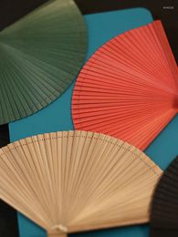 Decorative Figurines Japanese Chinese Style Full Bamboo Fan Folding Hollow Out Ancient Men And Women Handmade Mini Dance
