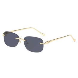 2024 10% OFF Luxury Designer New Men's and Women's Sunglasses 20% Off head frameless small square Metal optical myopia flat glasses