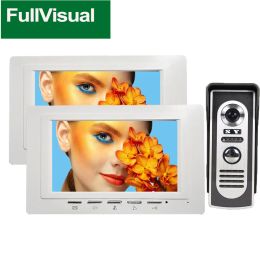 Intercom Fullvisual 7 Inch Wired Video Doorbell Door Phone Intercom System Multiple Talk Unlock Monitoring Door Release For Villa House