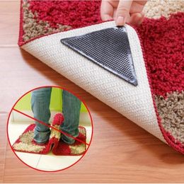 Carpets 4 Pcs Eco-friendly Reusable Rug Grippers Pads Washable Silicone Non Slip Grip Corners Bathroom Kitchen Floor Carpet Mat Gripper