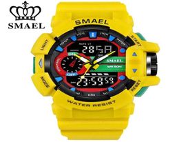 SMAEL Men Sports Watch Military Watches LED Quartz Dual Display Waterproof Outdoor Sport Men039s Wristwatches Relogio Masculino8850631