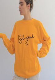 Blessed Christian Sweatshirts Women Jesus Faith Hope Love Pullover God Grace Festival Jumper Autumn Heart Clothing Drop L6271896