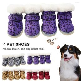 Dog Apparel 4Pcs/Set Pet Shoes Warm Dogs Sneakers Snow Boots Waterproof Chihuahua