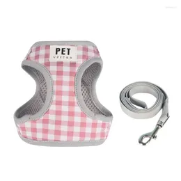 Dog Collars Pet Vest Harness Adjustable Set Simple Design Walking Tool For Pomeranians Papillons Dachshunds And Mini