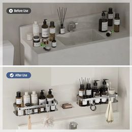 2024 NEW Bathroom Shelves Aluminium Shower Corner Shelves Wall Mounted No Drill Stainless Steel Bathroom Accessories Toilet Storage Rack