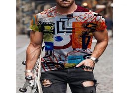 Men039s TShirts Summer Men Fashion Scrawl Harajuku Printed O Collared Ethnic Style T Shirts Oversized Vintage Short Sleeve Tsh5778253