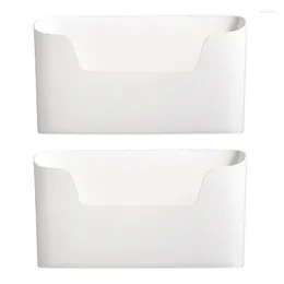 Kitchen Storage Pack Of 2 Wall Mounted Shelf Efficient Plastic Wrap Box Self Adhesive Organisers Rack For Cabinet Door