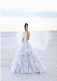 New Ball Gown Modest Wedding Dresses With Cap Sleeves beaded Bodice Ruffles Skirt Country Formal Bridal Gowns Non White Custom5245105