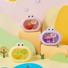 Dinnerware Cartoon Frog Bento Lunch Box Dishwasher Safe Toddler With 2 Compartments BPA Free For Daycare Preschool Kindergarten
