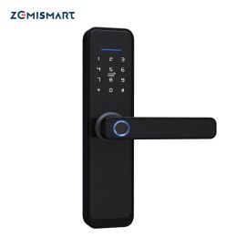 Lock Zemismart Tuya Zigbee Alexa Voice Control Door Lock Intelligent Security Lock Encryption with Keys IC Cards Smart Life Control