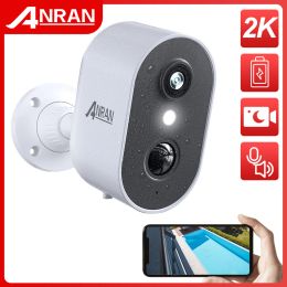 Cameras ANRAN 2K 3MP Battery Camera PIR Detection 2.4Ghz WiFi Colour Night Vision Wireless Outdoor Surveillance Security Camera Spotlight