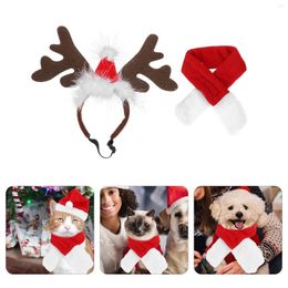 Dog Apparel Christmas Costumes Pet Hat Kit Puppy Accessories Small Dogs Winter Dress Scarf