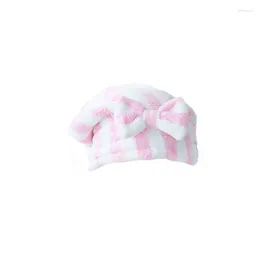Towel Ultra-Absorbent Two Colors Coral Fleece For Bathing And Hair Drying Quick Dry Bowknot Bath Caps Girls Children