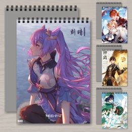 Notebooks Anime Art Supplies Genshin Impact Sketchbooks Keqing Zhongli Sketch Books Arts A4 Hand Drawn Book Blank Drawing Book Art Paper