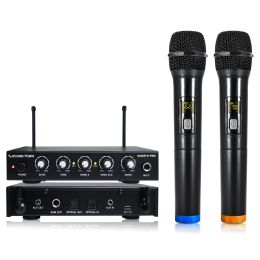 Microphones Sound Town 16 Channels Wireless Microphone Karaoke Mixer System Supports Smart TV Home Theater Sound Bar (SWM16PRO)