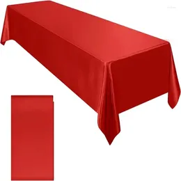 Table Cloth Rectangular Glossy Silk Fabric Tablecloth Cover Decorated With Solid Colour Satin Party