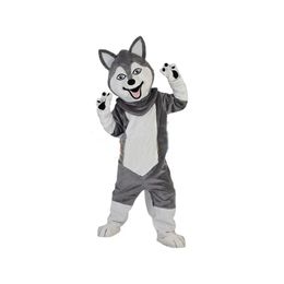 2024 New halloween Grey Husky Wolf Mascot Costumes Fursuit Business Apparel Christmas dress Costuming