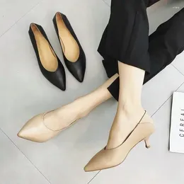 Dress Shoes Fashion Closed Toe Party For Women Ladies Non Slip Comfortable Pumps Female Thin Mid Heel Pointed Low Upper