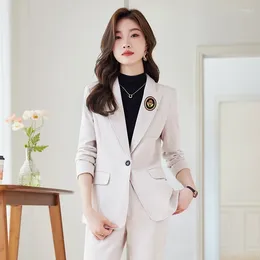Women's Two Piece Pants Formal Blazers Femininos For Women Business Work Wear Professional Office Elegant Career Interview Female Outfits