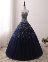 2021 Stock Real Po Quinceanera Dresses Beaded Lace Up Sweet 16 Dress For 15 Years Debutante Prom Party Gown QC11254179004