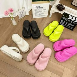 Womens slippers Summer EVA high-heeled thick-soled flip-flops women home non-slip slippers casual soft-soled Lady shoes 240318