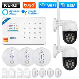 systems KERUI W181 Alarm System WIFI GSM Tuya Smart Home Security Support Alexa Motion Sensor Detector Door Sensor