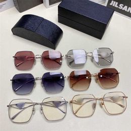 2024 Top designers luxury designer New P family metal plain tinted sunglasses ins net red same triangle Sunglasses spr28y