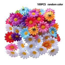 Decorative Flowers 100pcs Garden Celebration DIY Craft Mix Colors Art Gerbera Daisy Bundles Accessories Artificial Fake Easy Clean