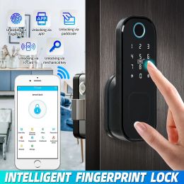 Lock Smart Fingerprint Lock Smart Card Digital Code Electronic Door Lock App Security Mortise Lock Passcode Keypad Home Office Lock