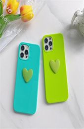 Cell Phone heart Cases For iphone 11 XR XS 12 pro max 13 Accessories Love Protection Fitted Case candy color9618208
