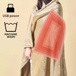 Blankets USB Heating Flannel Blanket Electric Throw Winter Heated Mats Caroset Mattress Heater Household Warming Products