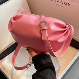 Evening Bags Women's Dumpling Shape Messenger Bag Soft Leather Handbag 2024 Female Simple Solid Color Shoulder Crossbody For Ladies